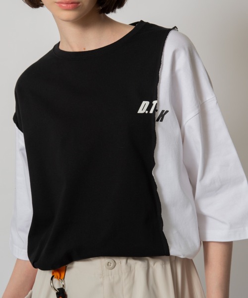 D.TT.K(ディティーティーケー)の「【ユニセックスアイテム】RE-BUILED T-SHIRTS オーバーサイズ ルーズシルエット 再構築 Tシャツ(Tシャツ/カットソー・メンズ・ホワイト/ブラック・FREE)」の12枚目の写真