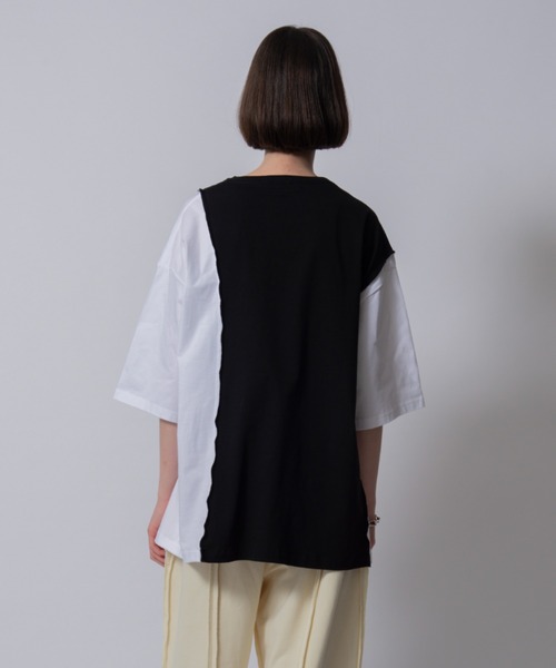 D.TT.K(ディティーティーケー)の「【ユニセックスアイテム】RE-BUILED T-SHIRTS オーバーサイズ ルーズシルエット 再構築 Tシャツ(Tシャツ/カットソー・メンズ・ホワイト/ブラック・FREE)」の16枚目の写真