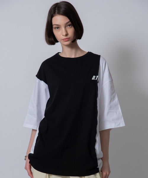 D.TT.K(ディティーティーケー)の「【ユニセックスアイテム】RE-BUILED T-SHIRTS オーバーサイズ ルーズシルエット 再構築 Tシャツ(Tシャツ/カットソー・メンズ・ホワイト/ブラック・FREE)」の17枚目の写真