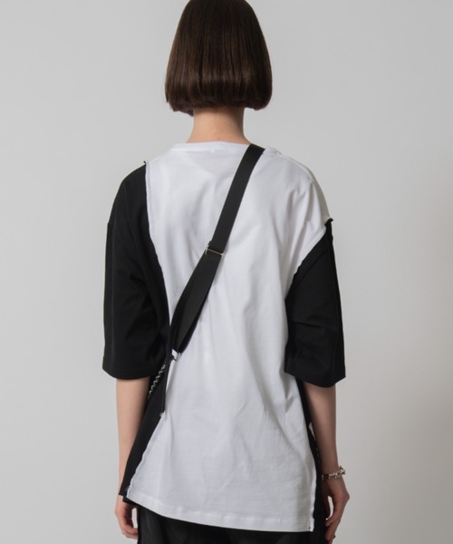 D.TT.K(ディティーティーケー)の「【ユニセックスアイテム】RE-BUILED T-SHIRTS オーバーサイズ ルーズシルエット 再構築 Tシャツ(Tシャツ/カットソー・メンズ・ホワイト/ブラック・FREE)」の8枚目の写真