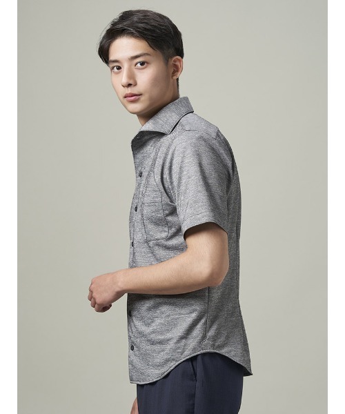 Perfect Suit FActory(パーフェクトスーツファクトリー)の「先染めポロシャツ【ビジネス対応可】リネンタッチ カーキ/ホワイト/ベージュ/グレー(ポロシャツ・メンズ・ネイビー/ベージュ/チャコールグレー/ホワイト/カーキ・L/S/LL/M)」の11枚目の写真