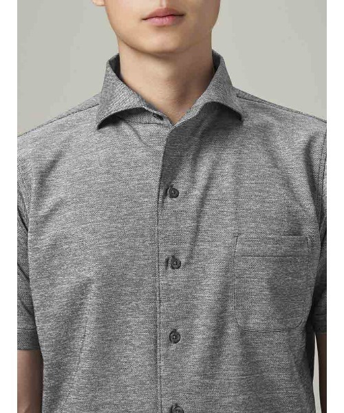 Perfect Suit FActory(パーフェクトスーツファクトリー)の「先染めポロシャツ【ビジネス対応可】リネンタッチ カーキ/ホワイト/ベージュ/グレー(ポロシャツ・メンズ・ネイビー/ベージュ/チャコールグレー/ホワイト/カーキ・L/S/LL/M)」の12枚目の写真