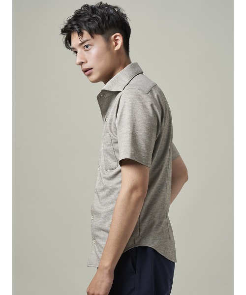 Perfect Suit FActory(パーフェクトスーツファクトリー)の「先染めポロシャツ【ビジネス対応可】リネンタッチ カーキ/ホワイト/ベージュ/グレー(ポロシャツ・メンズ・ネイビー/ベージュ/チャコールグレー/ホワイト/カーキ・L/S/LL/M)」の18枚目の写真