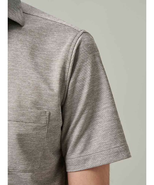 Perfect Suit FActory(パーフェクトスーツファクトリー)の「先染めポロシャツ【ビジネス対応可】リネンタッチ カーキ/ホワイト/ベージュ/グレー(ポロシャツ・メンズ・ネイビー/ベージュ/チャコールグレー/ホワイト/カーキ・L/S/LL/M)」の20枚目の写真