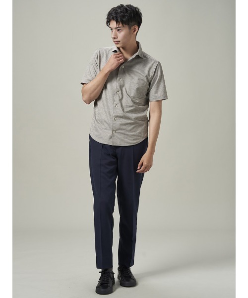 Perfect Suit FActory(パーフェクトスーツファクトリー)の「先染めポロシャツ【ビジネス対応可】リネンタッチ カーキ/ホワイト/ベージュ/グレー(ポロシャツ・メンズ・ネイビー/ベージュ/チャコールグレー/ホワイト/カーキ・L/S/LL/M)」の22枚目の写真