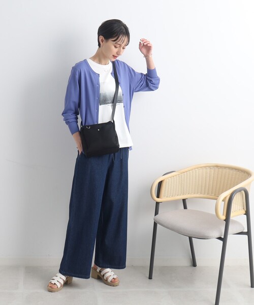 SHOO・LA・RUE（シューラルー）の「◆【撥水】スクエア多ポケットショルダーバッグ（ショルダーバッグ・レディース・グレー/オレンジ/ブラック/キャメル・00）」の9枚目の写真