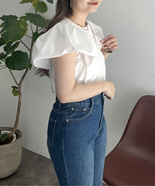 prose verse(プロズヴェール)の「バルーンパフスリーブTシャツ(Tシャツ/カットソー・レディース・ブラック/オフホワイト・MEDIUM/LARGE)」の22枚目の写真