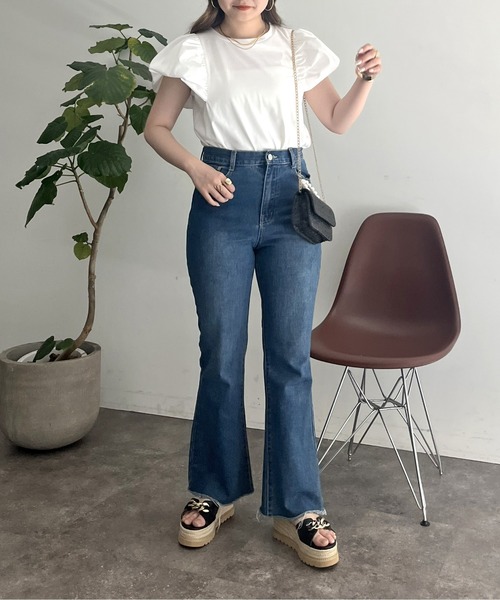 prose verse(プロズヴェール)の「バルーンパフスリーブTシャツ(Tシャツ/カットソー・レディース・ブラック/オフホワイト・MEDIUM/LARGE)」の13枚目の写真