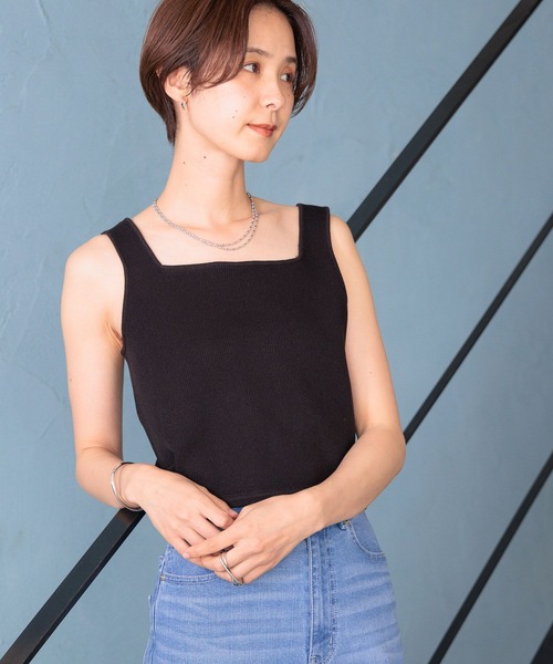 LEPSIM（レプシィム）の「12ゲージタンクビスチェ　906777（タンクトップ・レディース・オフホワイト/ブラック/グレイッシュベージュ・FREE）」の2枚目の写真