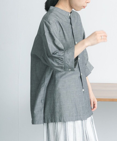 FORK&SPOON(フォークアンドスプーン)の「FORK&SPOON シャンブレーブラウス(シャツ/ブラウス・レディース・ブラック/ブルー・1)」の20枚目の写真