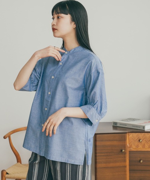 FORK&SPOON(フォークアンドスプーン)の「FORK&SPOON シャンブレーブラウス(シャツ/ブラウス・レディース・ブラック/ブルー・1)」の21枚目の写真