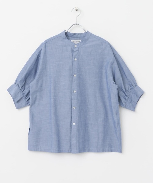 FORK&SPOON(フォークアンドスプーン)の「FORK&SPOON シャンブレーブラウス(シャツ/ブラウス・レディース・ブラック/ブルー・1)」の15枚目の写真
