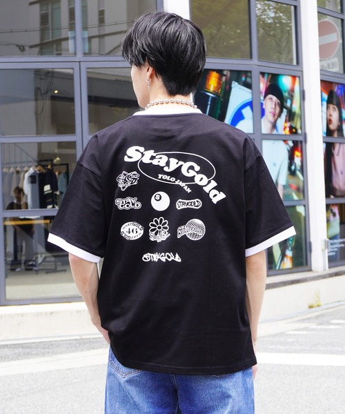セール】【STAYGOLD】コラージュ リンガーネック Tシャツ