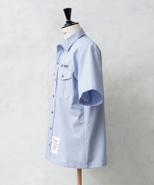 WAIPER.inc（ワイパーインク）の「WAIPER.inc 実物 新品 デッドストック 米軍 リメイク U.S.NAVY シャンブレーシャツ 半袖 ボックスカット（シャツ/ブラウス・メンズ・ブルー・L/XL）」の12枚目の写真