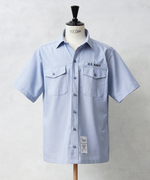 WAIPER.inc（ワイパーインク）の「WAIPER.inc 実物 新品 デッドストック 米軍 リメイク U.S.NAVY シャンブレーシャツ 半袖 ボックスカット（シャツ/ブラウス・メンズ・ブルー・L/XL）」の14枚目の写真