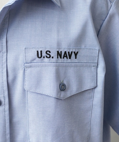 WAIPER.inc（ワイパーインク）の「WAIPER.inc 実物 新品 デッドストック 米軍 リメイク U.S.NAVY シャンブレーシャツ 半袖 ボックスカット（シャツ/ブラウス・メンズ・ブルー・L/XL）」の16枚目の写真