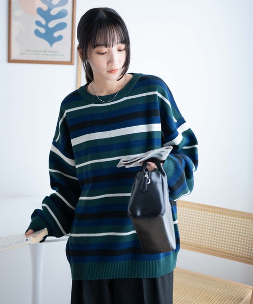 セール】WEGO/ルーズフィット総柄プルオーバー（ニット/セーター