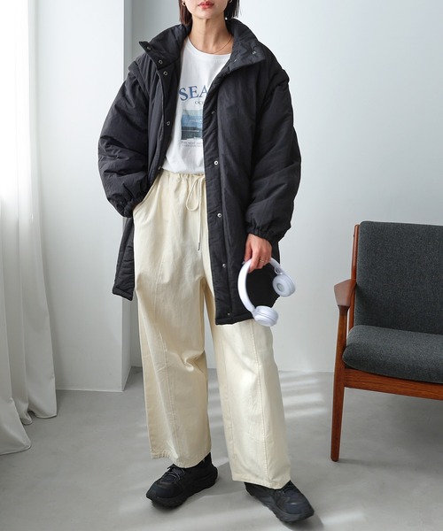 andme(アンドミー)の「ツイルオーバーサイズコクーンパンツ(その他パンツ・レディース・ブラック/ブラウン/アイボリー・M)」の5枚目の写真