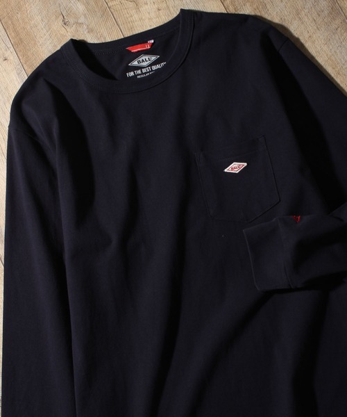 BALL(ボール)の「【BALL/ボール】ヘビーウエイトコットン ワッペンポケ付きロングスリーブTシャツ(Tシャツ/カットソー・メンズ・ブラウン/ネイビー/ブラック/イエロー系その他/ライトグレー/レンガ/モカ/ミント/オフホワイト/グリーン系・M/LL/L)」の8枚目の写真