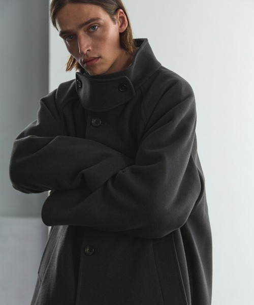 EMMA CLOTHES(エマクローズ)の「ステンカラーコート(ステンカラーコート・メンズ・チャコール・L)」の4枚目の写真