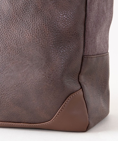 EDWIN（エドウィン）の「【EDWIN/エドウィン】別注PUトートバッグ　ビジネス　カジュアル　開口部ファスナー（トートバッグ・メンズ・ブラウン/ブラック/ネイビー・FREE）」の8枚目の写真