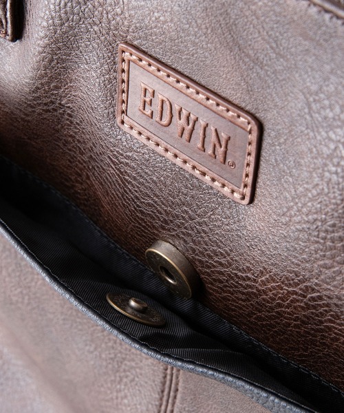 EDWIN（エドウィン）の「【EDWIN/エドウィン】別注PUトートバッグ　ビジネス　カジュアル　開口部ファスナー（トートバッグ・メンズ・ブラウン/ブラック/ネイビー・FREE）」の9枚目の写真