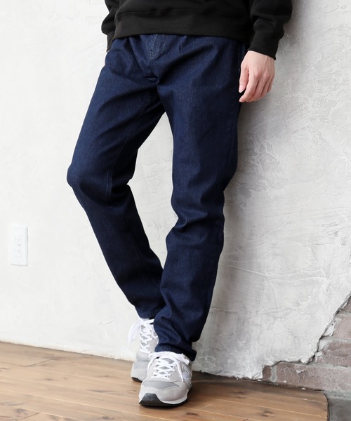 TopIsm(トップイズム)の「スーパーストレッチ テーパード ウエストシャーリングデニムパンツ(デニムパンツ・メンズ・ワンウォッシュ/ブラック系その他2/ブラック系その他・M/L/LL)」の1枚目の写真