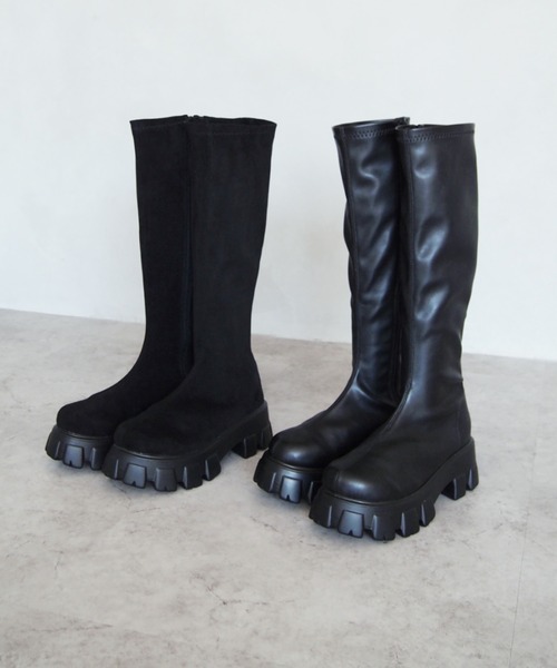 VIVIAN（ヴィヴィアン）の「厚底トラックソールストレッチロングブーツ　ZOZOTOWN+オフィシャルサイト限定商品（ブーツ・レディース・ブラック/ブラック系その他3・M/S/L）」の22枚目の写真