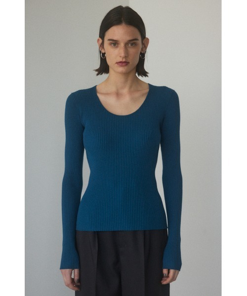BLACK BY MOUSSY（ブラックバイマウジー）の「washable round neck tops（ニット/セーター・レディース・ブラック/ブルー/ブラウン/ダークグレー/オフホワイト・FREE）」の13枚目の写真