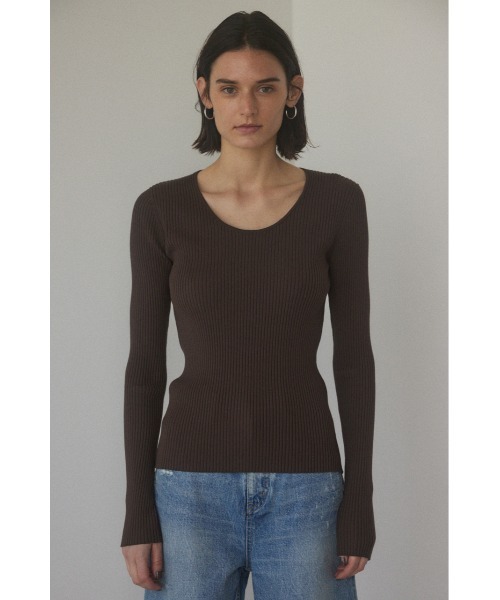 BLACK BY MOUSSY（ブラックバイマウジー）の「washable round neck tops（ニット/セーター・レディース・ブラック/ブルー/ブラウン/ダークグレー/オフホワイト・FREE）」の21枚目の写真