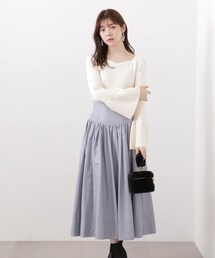 PROPORTION BODY DRESSING | オープンネックフレアスリーブニット / 1213270012(ニット/セーター)