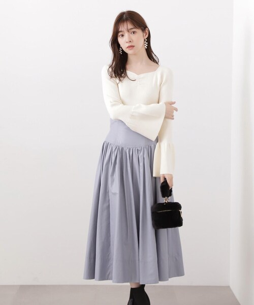 PROPORTION BODY DRESSING（プロポーションボディドレッシング）の「オープンネックフレアスリーブニット / 1213270012（ニット/セーター・レディース・ブラック/ブラウン/ブルー/ホワイト系その他・MEDIUM/SMALL）」の2枚目の写真