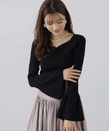 PROPORTION BODY DRESSING | オープンネックフレアスリーブニット / 1213270012(ニット/セーター)