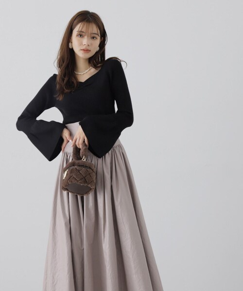 PROPORTION BODY DRESSING（プロポーションボディドレッシング）の「オープンネックフレアスリーブニット / 1213270012（ニット/セーター・レディース・ブラック/ブラウン/ブルー/ホワイト系その他・MEDIUM/SMALL）」の6枚目の写真