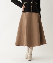 OPAQUE.CLIP | 幾何柄キルティングフレアスカート【洗濯機洗い可】(スカート)