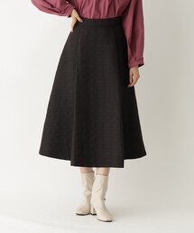 OPAQUE.CLIP | 幾何柄キルティングフレアスカート【洗濯機洗い可】(スカート)