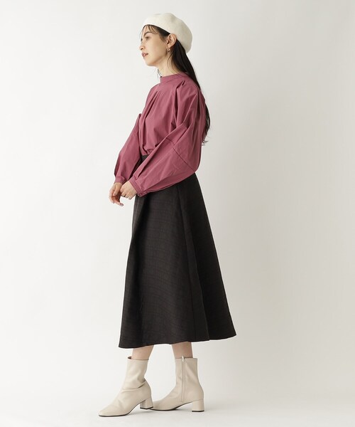 OPAQUE.CLIP（オペークドットクリップ）の「◆幾何柄キルティングフレアスカート【洗濯機洗い可】（スカート・レディース・ブラック/ベージュ/ブルー・40/38/36）」の5枚目の写真