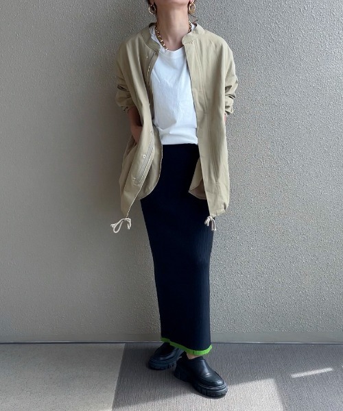 feepur by saya(フェピュールバイサヤ)の「【XSサイズあり】バイカラーリブニットタイトスカート(スカート・レディース・オフホワイト/ブラック/グレー/オレンジ/パープル/ピンク・MEDIUM/X-SMALL)」の16枚目の写真