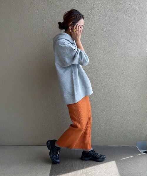 feepur by saya(フェピュールバイサヤ)の「【XSサイズあり】バイカラーリブニットタイトスカート(スカート・レディース・オフホワイト/ブラック/グレー/オレンジ/パープル/ピンク・MEDIUM/X-SMALL)」の11枚目の写真