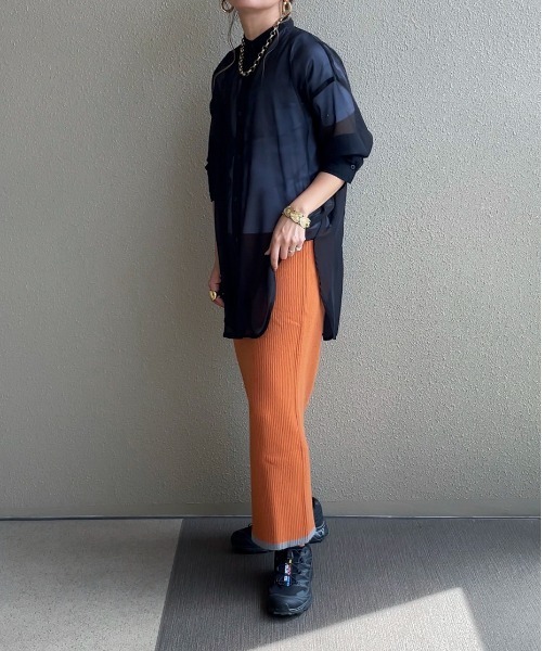 feepur by saya(フェピュールバイサヤ)の「【XSサイズあり】バイカラーリブニットタイトスカート(スカート・レディース・オフホワイト/ブラック/グレー/オレンジ/パープル/ピンク・MEDIUM/X-SMALL)」の13枚目の写真