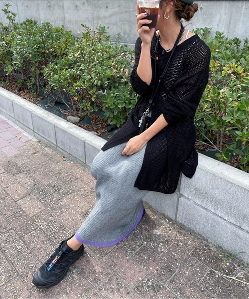 feepur by saya(フェピュールバイサヤ)の「【XSサイズあり】バイカラーリブニットタイトスカート(スカート・レディース・オフホワイト/ブラック/グレー/オレンジ/パープル/ピンク・MEDIUM/X-SMALL)」の15枚目の写真