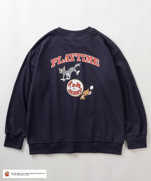 Tom&Jerry(トムアンドジェリー)の「【TOM&JERRY/トムとジェリー】ワンポイントロゴ刺繍&BIGプリントデザイン キャラクターイラスト スウェット/ 裏毛(スウェット・レディース・ネイビー/ワインレッド/グリーン/ヘザーグレー・FREE)」の6枚目の写真