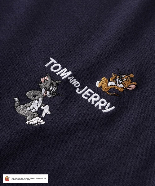 Tom&Jerry(トムアンドジェリー)の「【TOM&JERRY/トムとジェリー】ワンポイントロゴ刺繍&BIGプリントデザイン キャラクターイラスト スウェット/ 裏毛(スウェット・レディース・ネイビー/ワインレッド/グリーン/ヘザーグレー・FREE)」の8枚目の写真