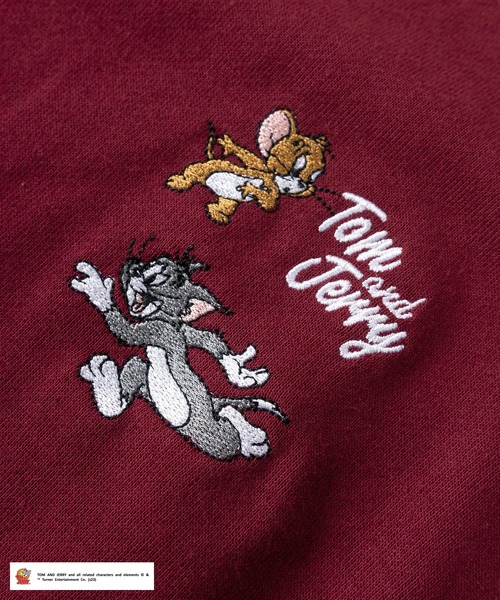 Tom&Jerry(トムアンドジェリー)の「【TOM&JERRY/トムとジェリー】ワンポイントロゴ刺繍&BIGプリントデザイン キャラクターイラスト スウェット/ 裏毛(スウェット・レディース・ネイビー/ワインレッド/グリーン/ヘザーグレー・FREE)」の12枚目の写真