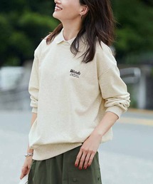 IEDIT WOODSコラボ 衿付き刺しゅうロゴスウェット