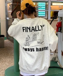 ”FINALLY"バックプリントスウェット