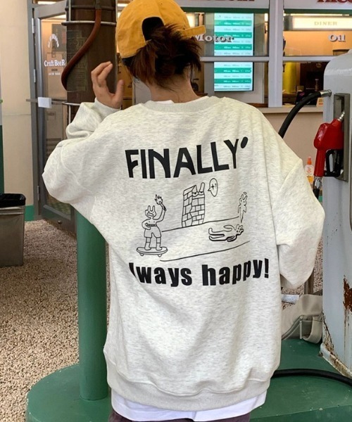 MGV(エムジーヴィー)の「”FINALLY"バックプリントスウェット(スウェット・メンズ・グレー・X-LARGE/MEDIUM/LARGE)」の1枚目の写真