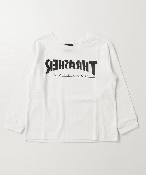THRASHER(スラッシャー)の「THRASHER/スラッシャー キッズ ロンT LOGO MAGAZINE MIRROR LOGO 23A460-42(Tシャツ/カットソー・キッズ・ホワイト/グリーン/ブラック・140cm/150cm/160cm/130cm)」の2枚目の写真