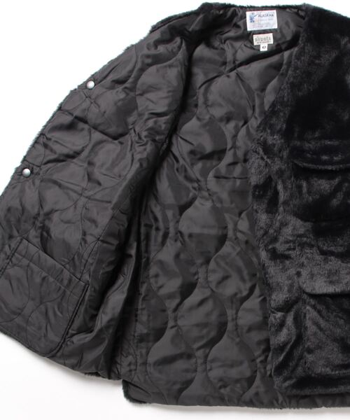 AOZORA（アオゾラ）の「AOZORA/アオゾラ　ファーベスト（ベスト・メンズ・ライトグリーン/ブラック/ブラウン・MEDIUM/X-LARGE/LARGE）」の5枚目の写真