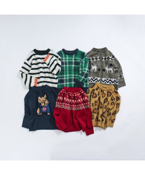 BREEZE（ブリーズ）の「チェック柄セーター（ニット/セーター・キッズ・オレンジ/グリーン・90/120/140/100）」の5枚目の写真